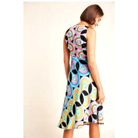 Nwt Anthropologie Kenzie Geometric Asymmetrical Midi Dress - Picture 12 of 17